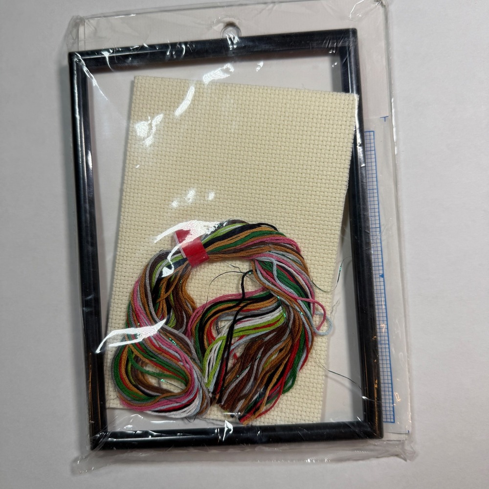 NeedleMagic Friends Counted Cross Stitch Kit Bear Mailbox Frame Included 5x7 New - Picture 2 of 2